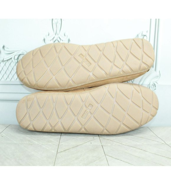 LL Bean Brown Suede Wicked Good Shearling Lined Moccasin Slippers Size 13 M - Picture 9 of 9